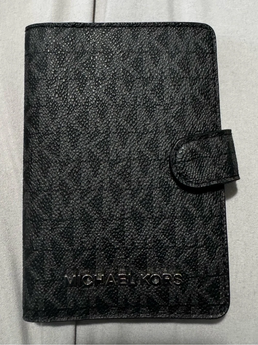 Michael Kors Black Signature Logo Passport Cover
